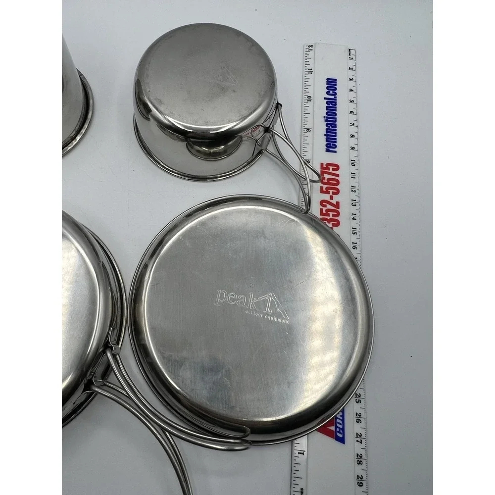 Peak‎ 1 Stainless Steel Camping Backpacking Cup Plate Pan With Handle Lot